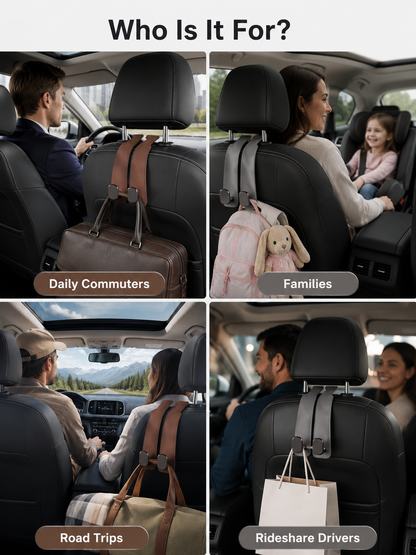 🚗2-in-1 Car Headrest Hook &amp; Phone Holder