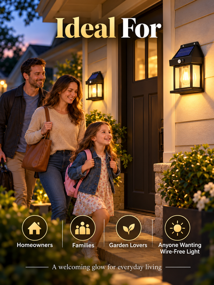 ☀️ 2-Pack Solar Motion Sensor Wall Lights | Warm Glow Outdoor Lanterns 🏡