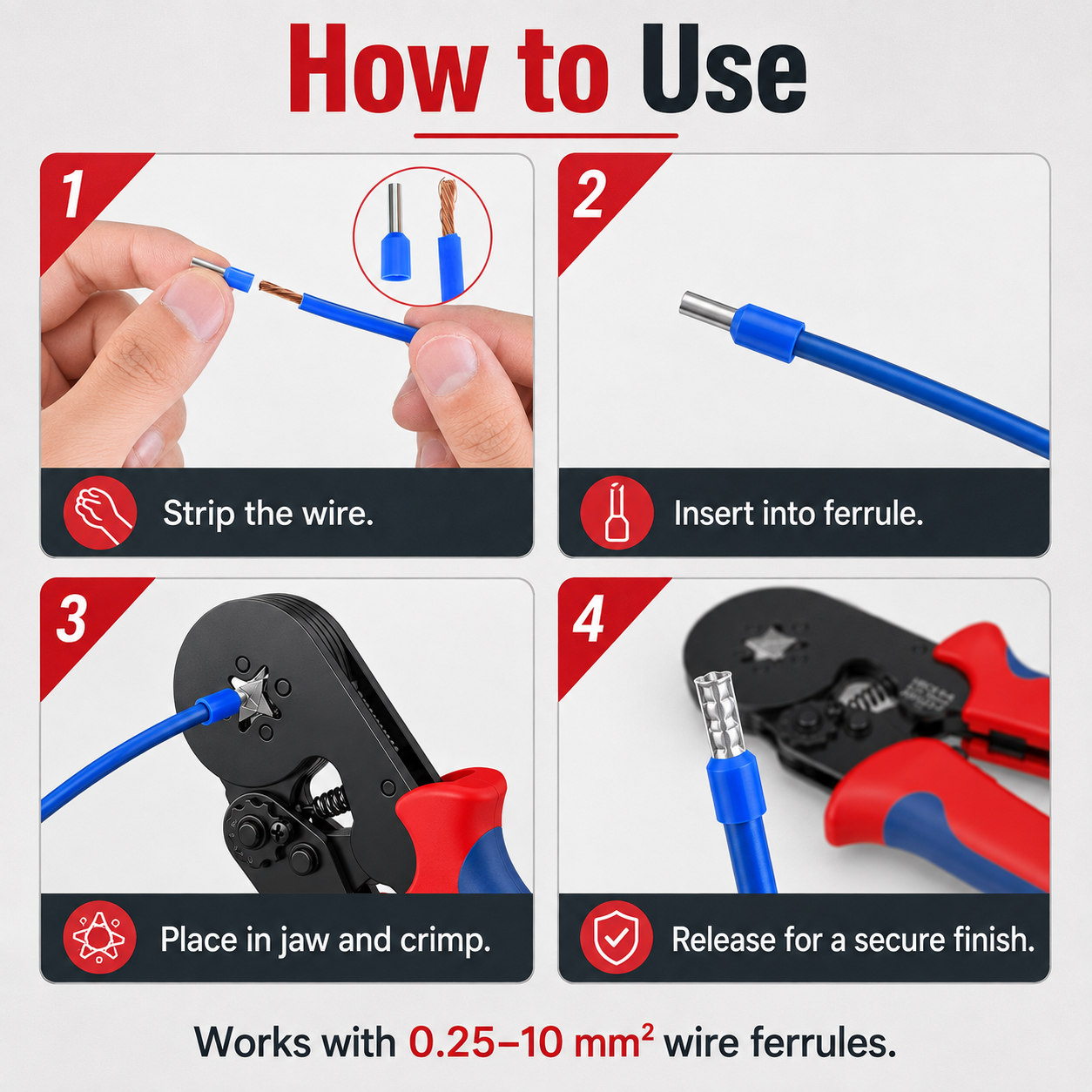 ⚡ Complete Ferrule Crimping Tool Kit with 1900 Wire Terminals