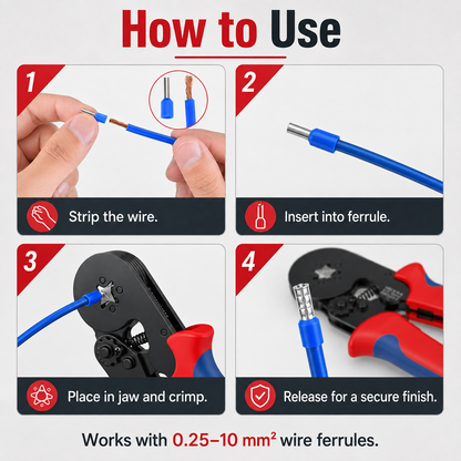 ⚡ Complete Ferrule Crimping Tool Kit with 1900 Wire Terminals