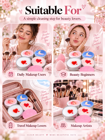 🫧 Makeup Brush Cleaning Soap – Portable Deep-Clean Brush & Sponge Cleanser