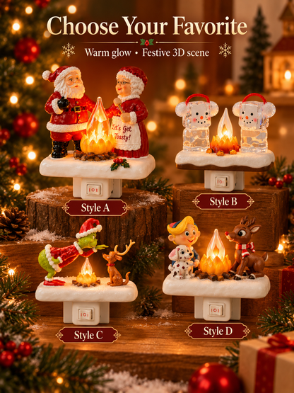 🎄 3D Christmas Plug-In Night Light – Warm Glowing Holiday Wall Décor
