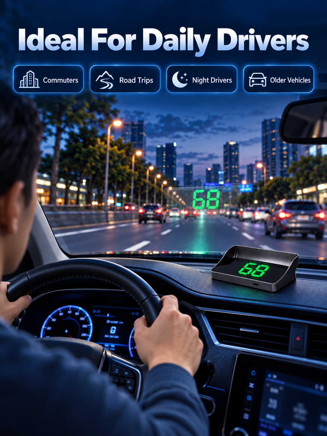 🔥In-vehicle head-up display with GPS functionality