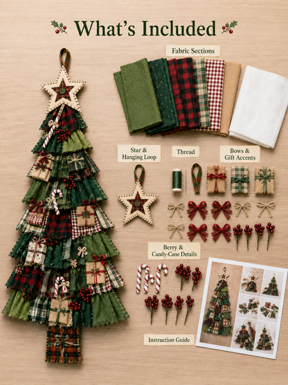 DIY Oversized Patchwork Christmas Tree Hanging Kit