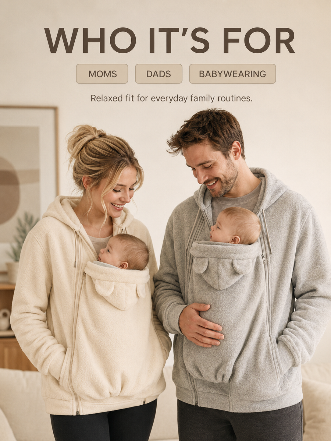 🧥Parent & Baby Fleece-Lined Carrier Cover Hoodie