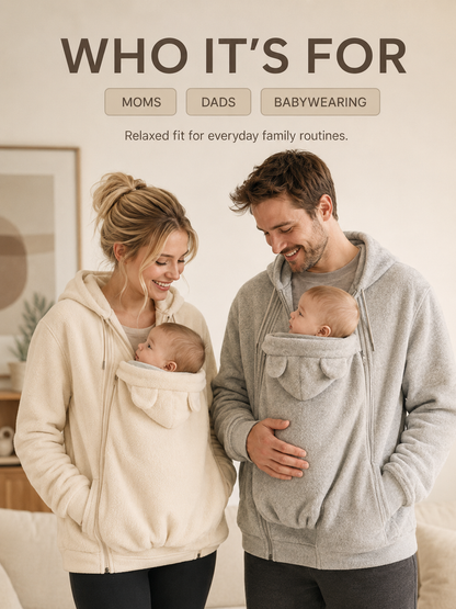 🧥Parent & Baby Fleece-Lined Carrier Cover Hoodie