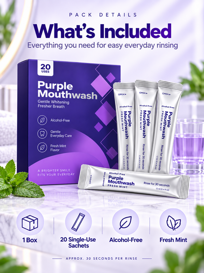 💜 Purple Color-Correcting Mouthwash – A Brighter-Looking Smile in 30 Seconds✨