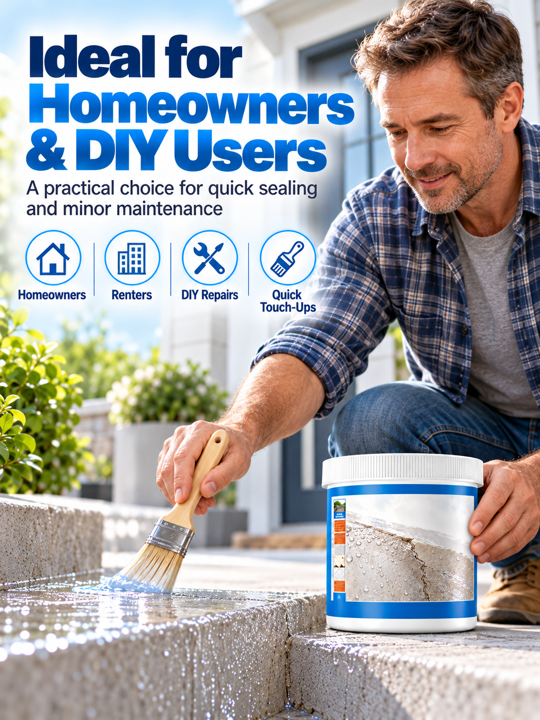 💧 Clear Waterproof Repair Sealant – Invisible Brush-On Leak Protection for Roofs, Tiles & Walls 🏠✨