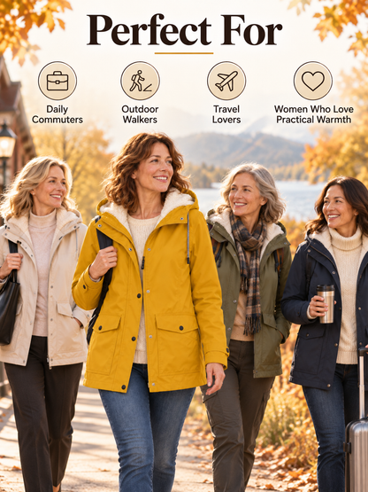 ❤️‍🔥 Women's Plush-Lined Windproof Hooded Jacket