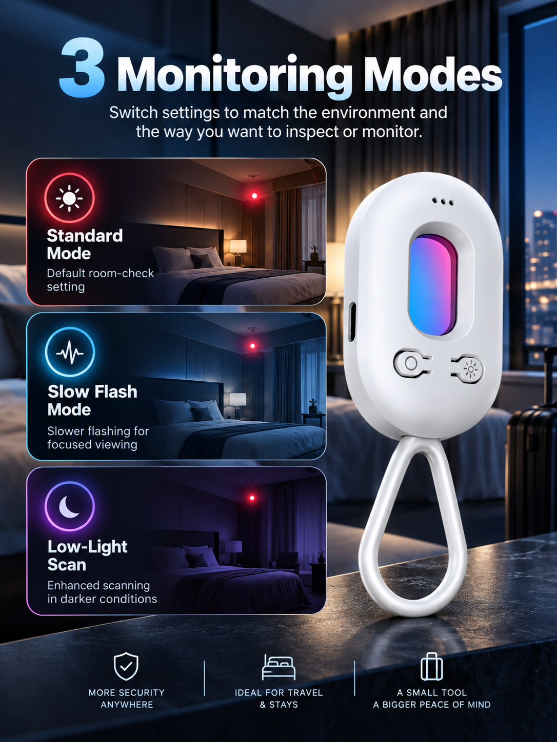 🕵️ Portable Hidden Camera Detector – Infrared Anti-Spy Privacy Scanner