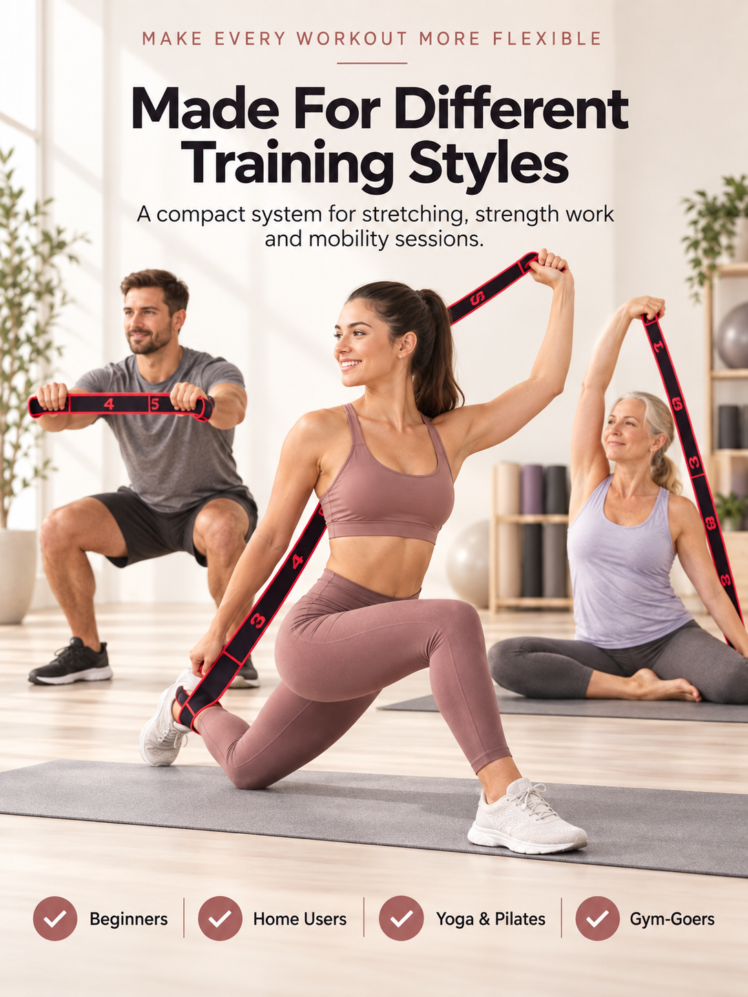 Multi-Ring Resistance Bands for Stretching & Training