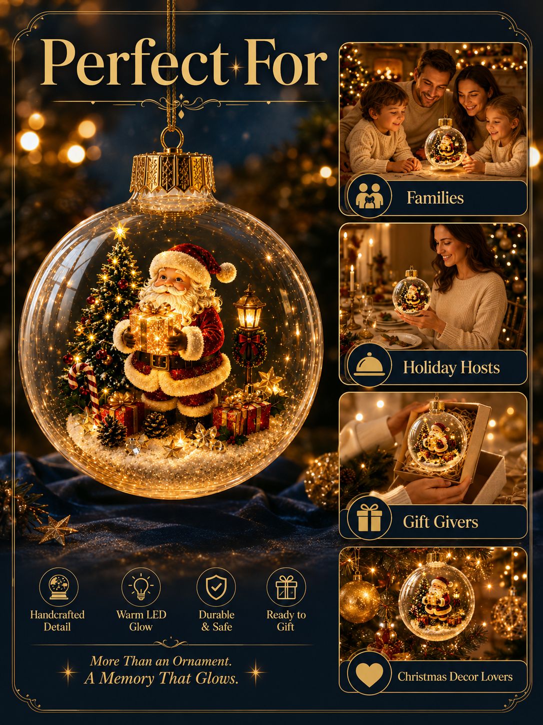✨ Magical Illuminated 3D Christmas Baubles – Bring Your Tree to Life!