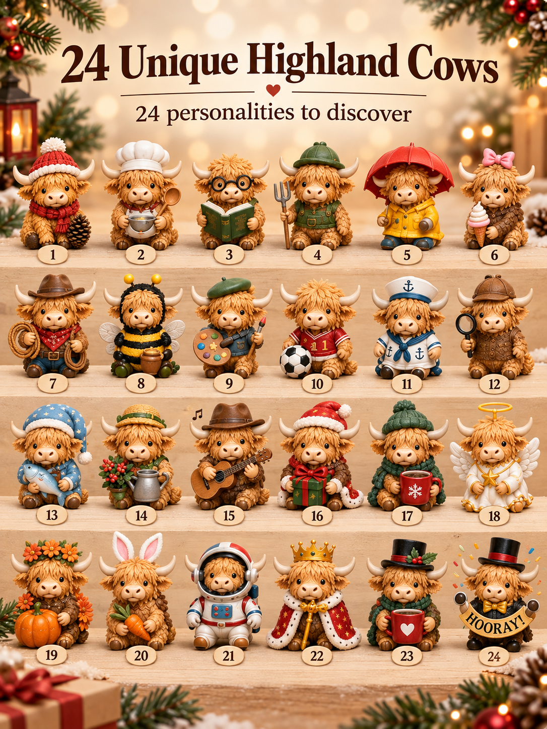 🎁24-Day Highland Cow Advent Calendar