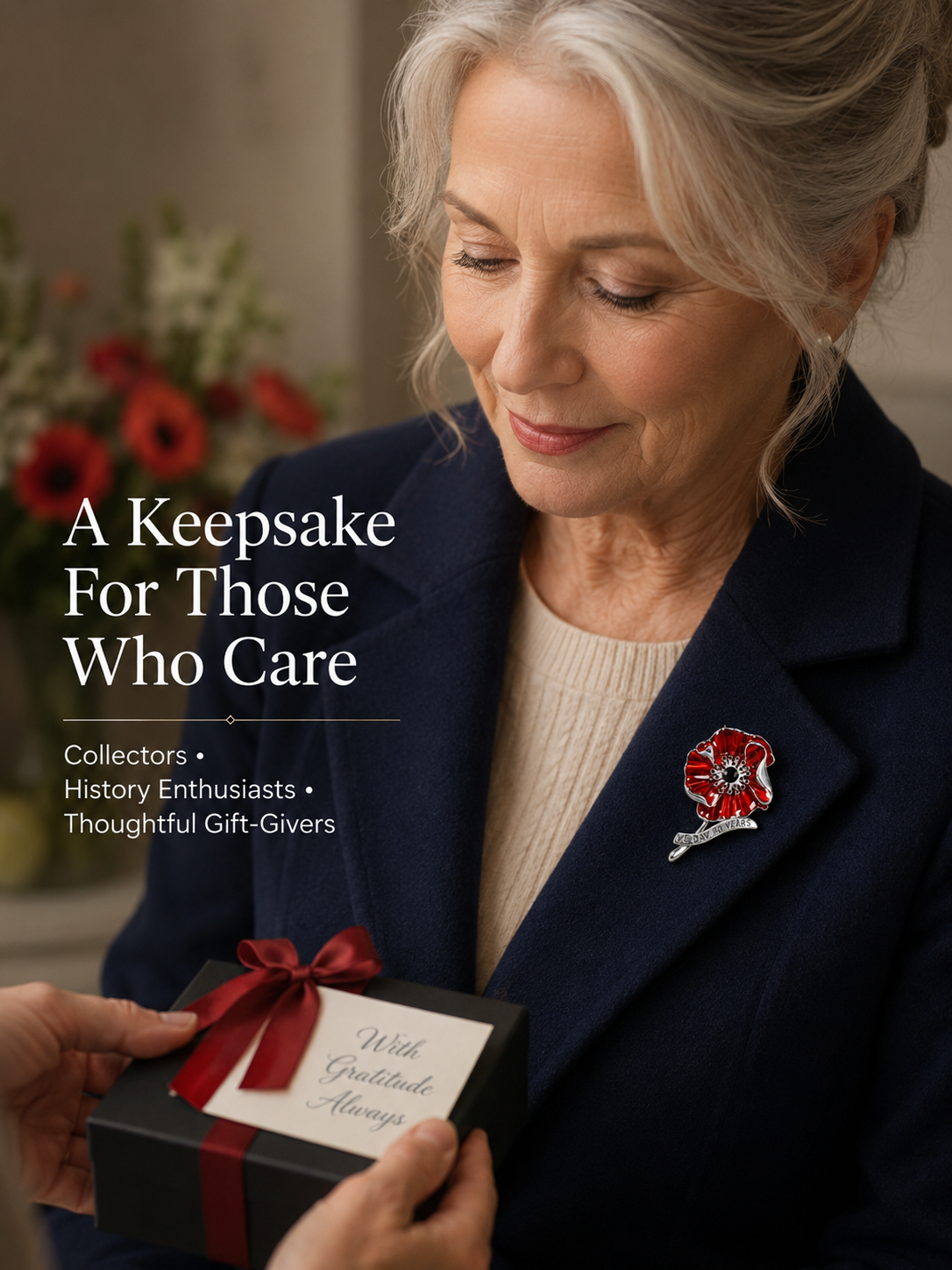 VE Day 80 Poppy Brooch | Limited Edition Anniversary Keepsake