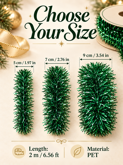 ✨ Metallic Tinsel Trim – Sparkling Decoration for Gift Wrapping & Holiday Crafts