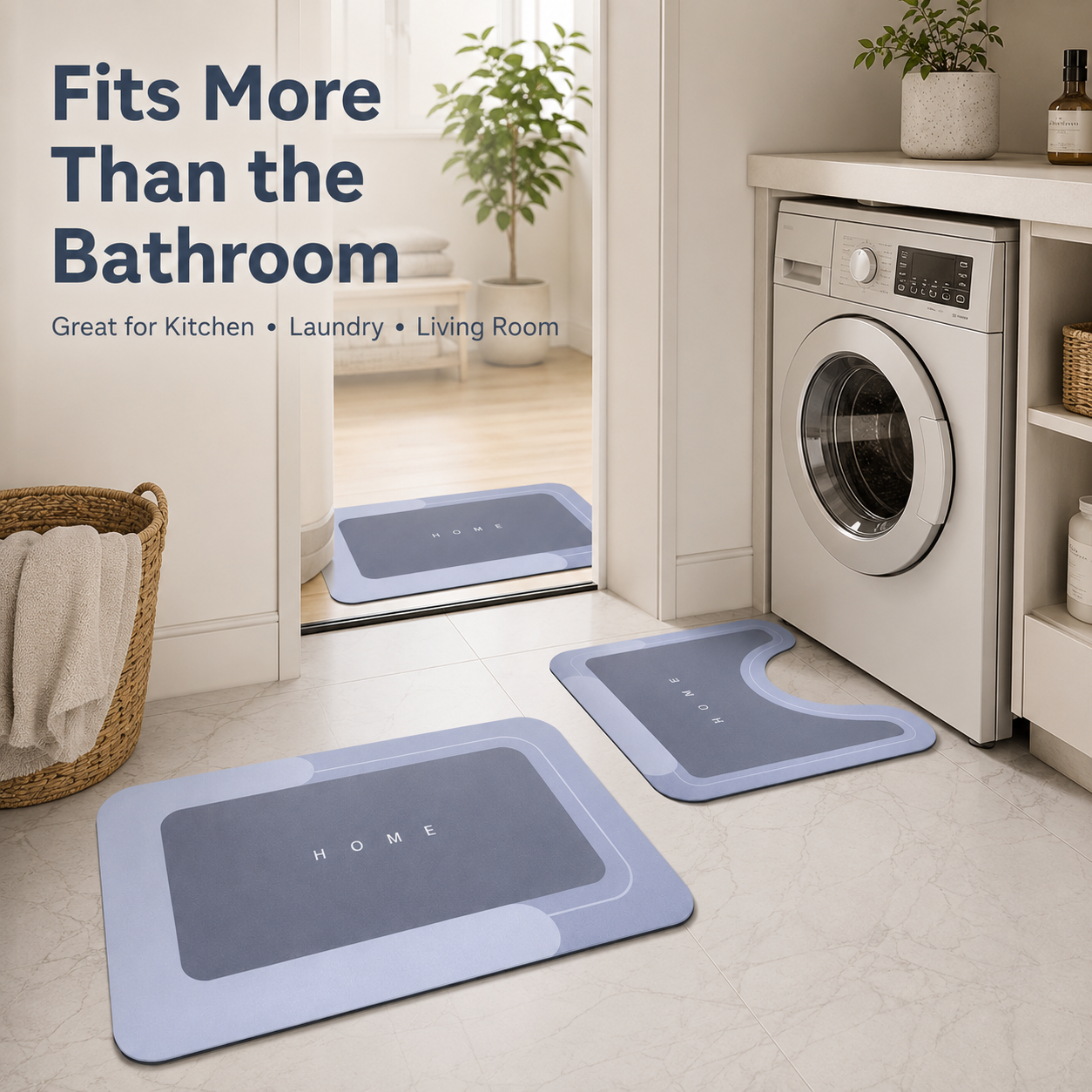 🛁 3-Piece Anti-Slip Bathroom Mat Set