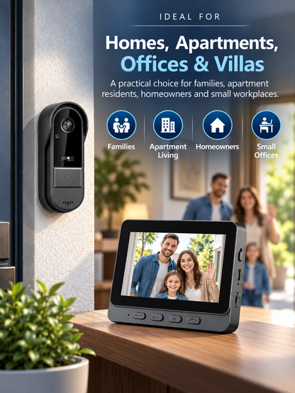 🚪Wireless Video Doorbell with Indoor Display