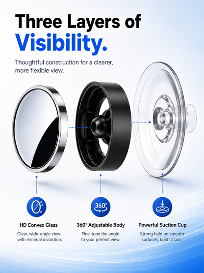 🚗 360° Adjustable Blind Spot Mirrors – Wide-Angle HD Car Side Mirror