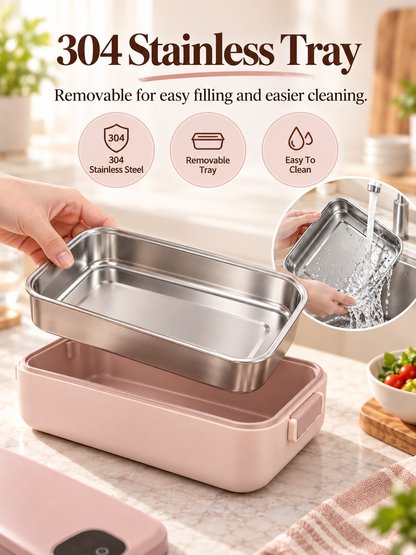 🎀RECHARGEABLE🍱⚡ Portable electric lunch box with self-heating 🔋🌡️