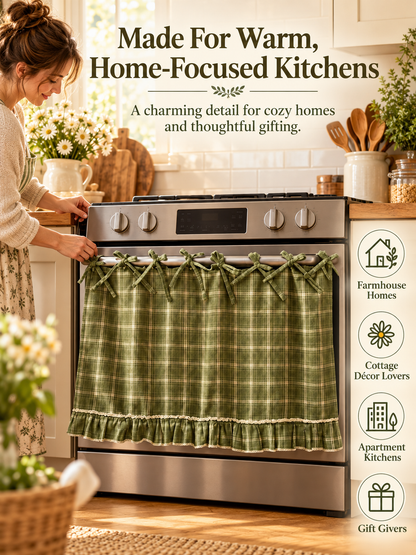 🧺 Handmade Oven Skirts | Farmhouse Kitchen Décor🔒 Heat-Resistant | 🎀 Effortless Install | ✨ Hide Clutter & Elevate Style