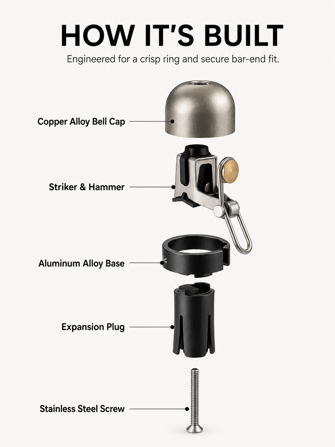 Handlebar Plug-Type Road Bike Bell