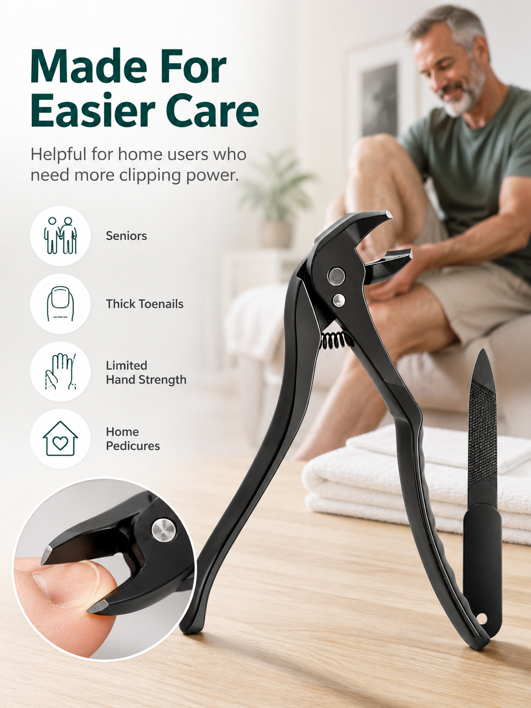 ✂️ Heavy-Duty Wide-Jaw Nail Clipper