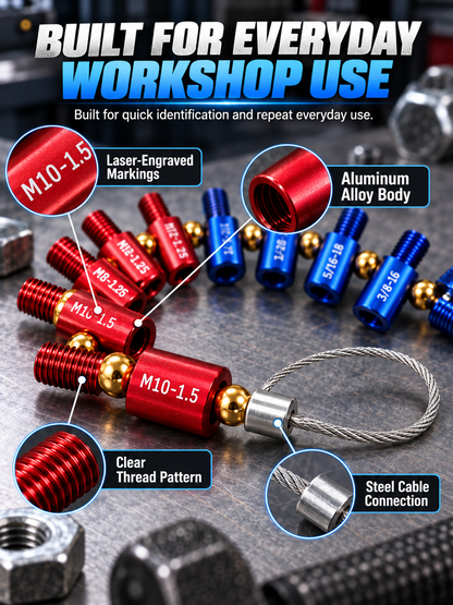 🔩 26-Piece Nut & Bolt Thread Gauge – Metric & SAE Size Checker