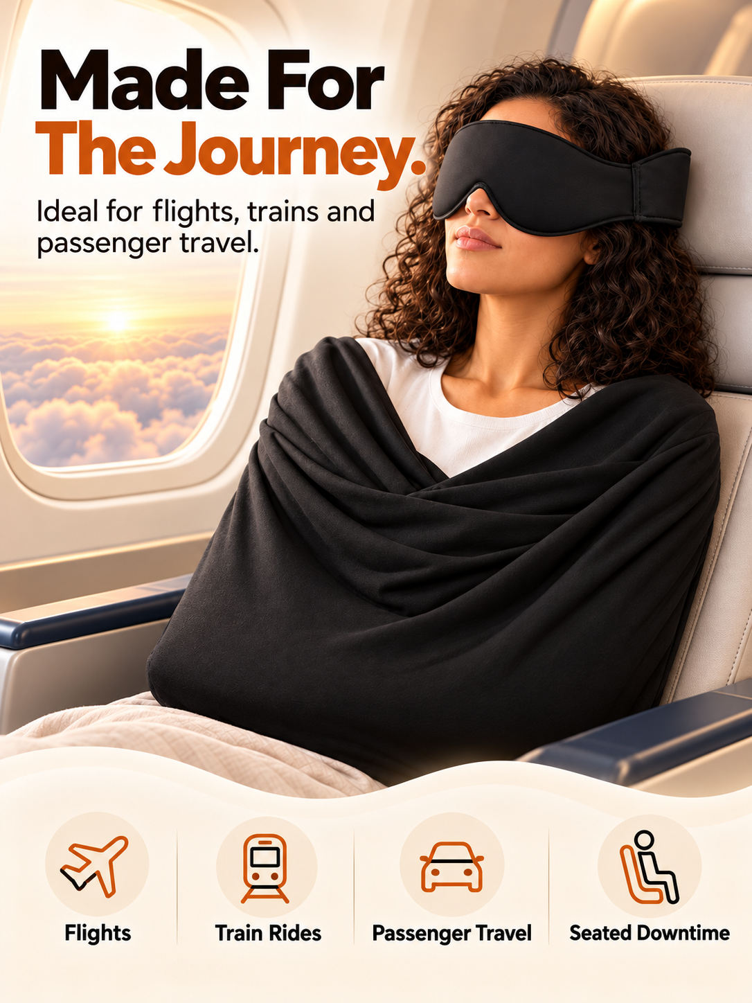 ✈️ Arm-Wrapping Travel Sleep System – Wraparound Comfort & Eye Coverage