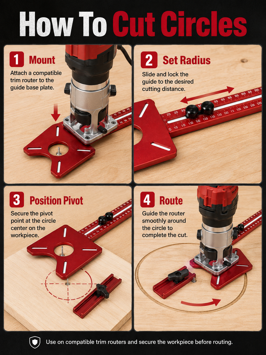 📏3-in-1 Router Circle Cutting Guide