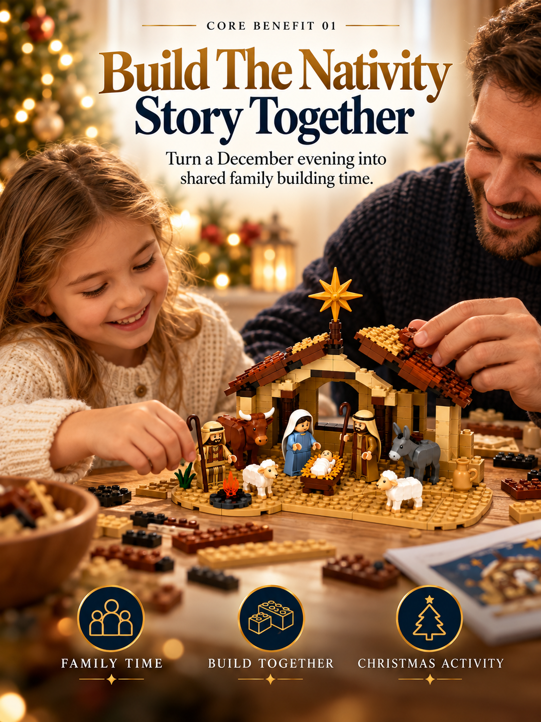 🔥 Build The Christmas Story – Nativity Scene Building Block Set
