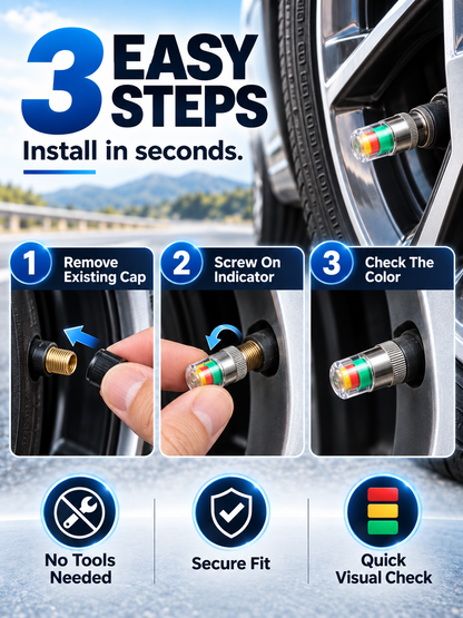 🚗🛠️4 PCS Car Tire Pressure Monitor Valve- tire valve stem caps