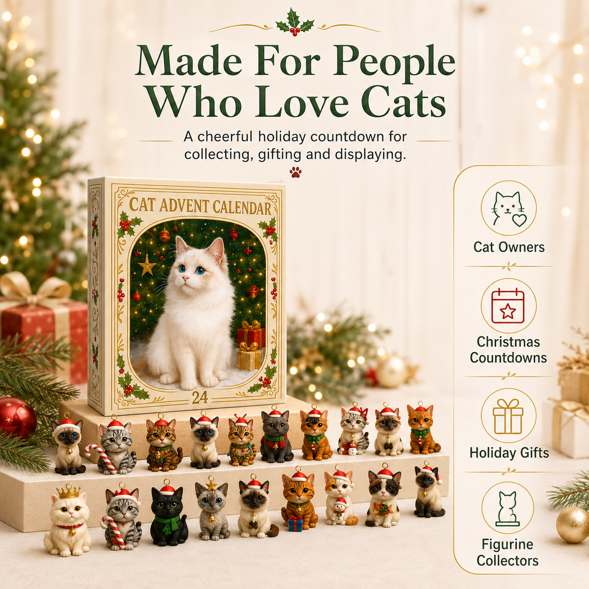 🐱🎄Advent Calendar 2026 Cat Advent Calendar - Giftfor Adults Friends CatOwners and Lovers Christmas Holiday Countdown Gift