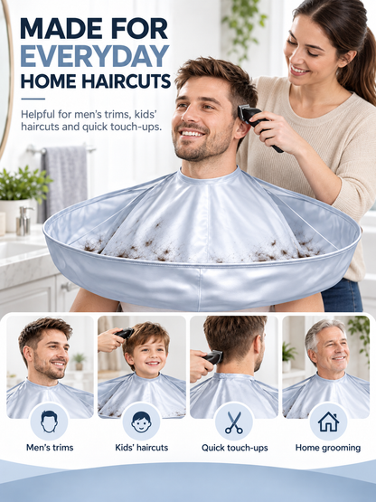 ✂️ Haircut Cape with Catcher – Adjustable Hair Cutting Umbrella for Home & Salon