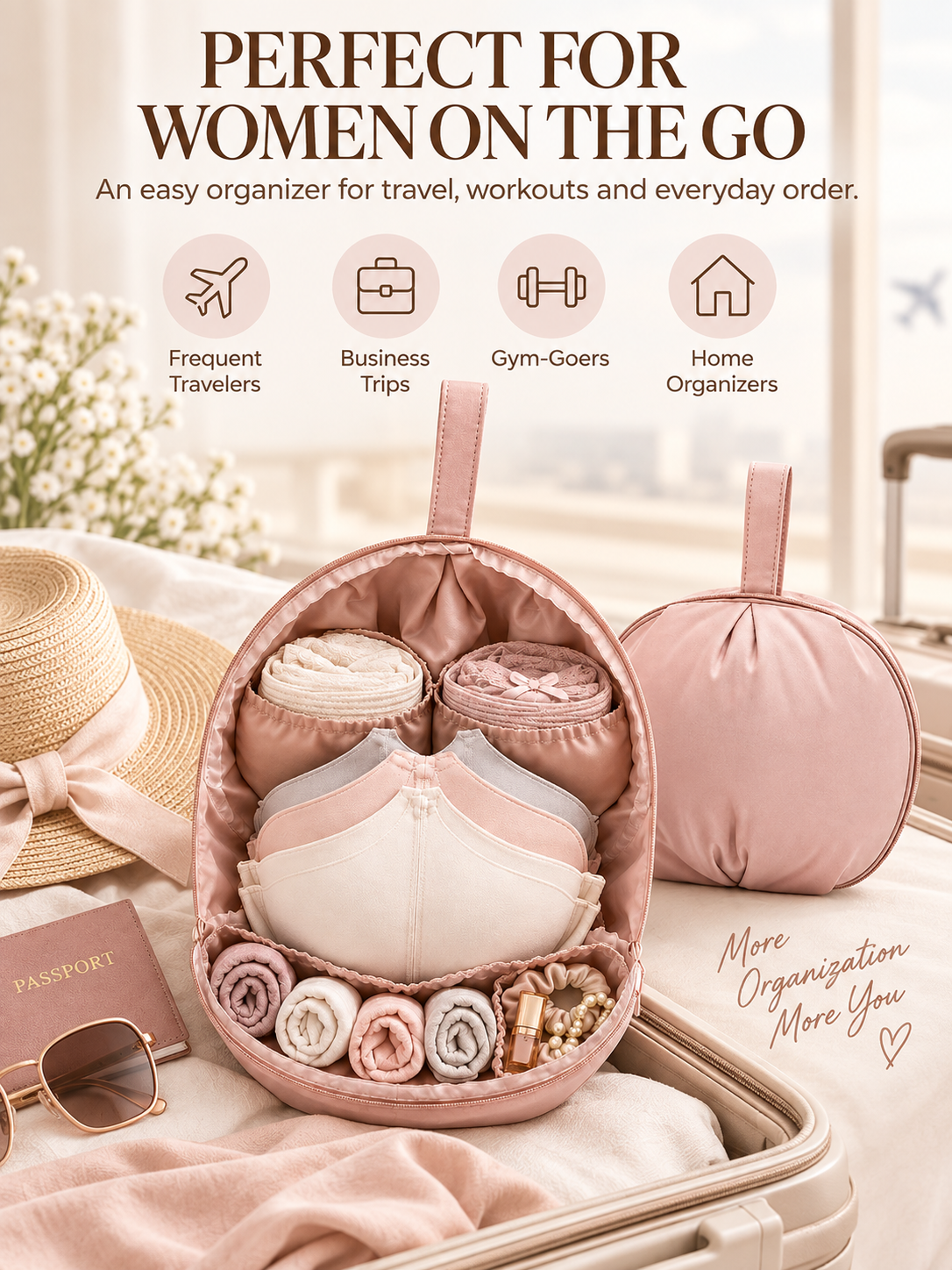 Travel Underwear Organizer Bag – Multi-Compartment Bra & Lingerie Packing Case