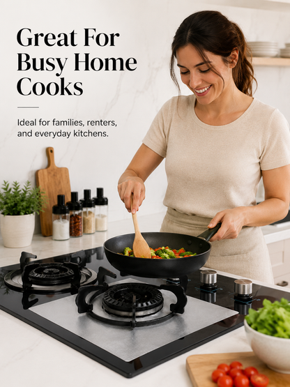 4-Piece Reusable Non-Stick Gas Stove Burner Covers – Heat-Resistant & Washable