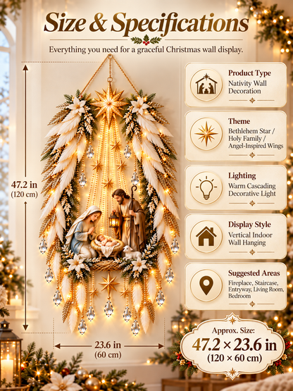 Angel Wings Nativity Light | Illuminated Christmas Wall Decor