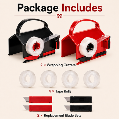 🎁 Buy 1 Get 2 Free – 2-in-1 Wrapping Cutter & Tape Dispenser