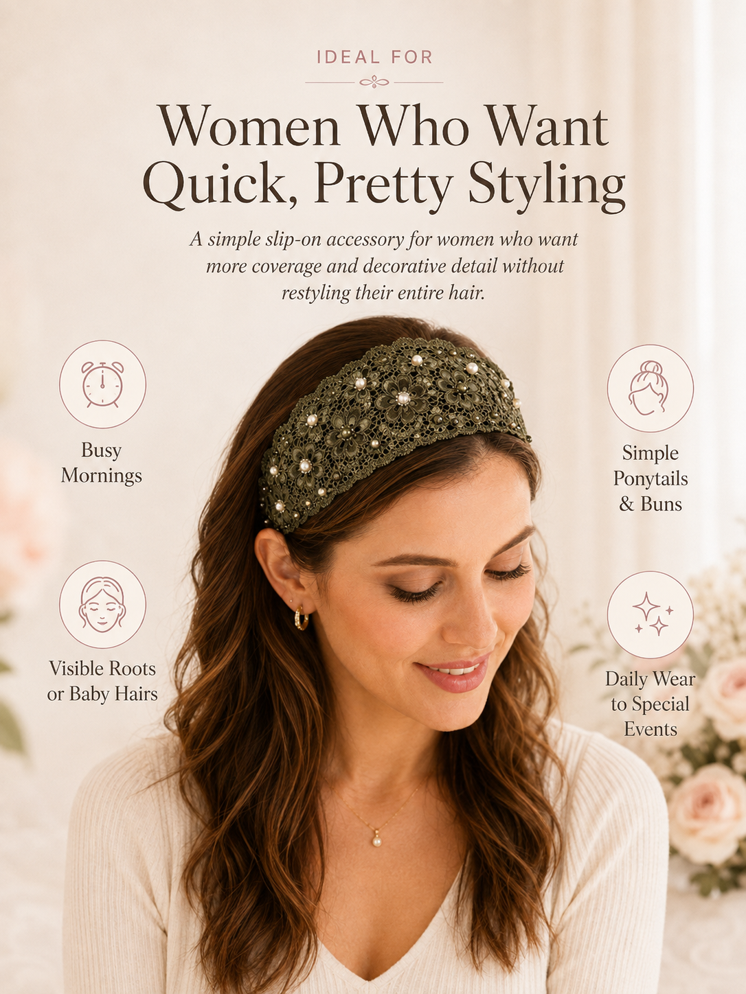 💫Plum Blossom Hollow Beaded Wide Headband