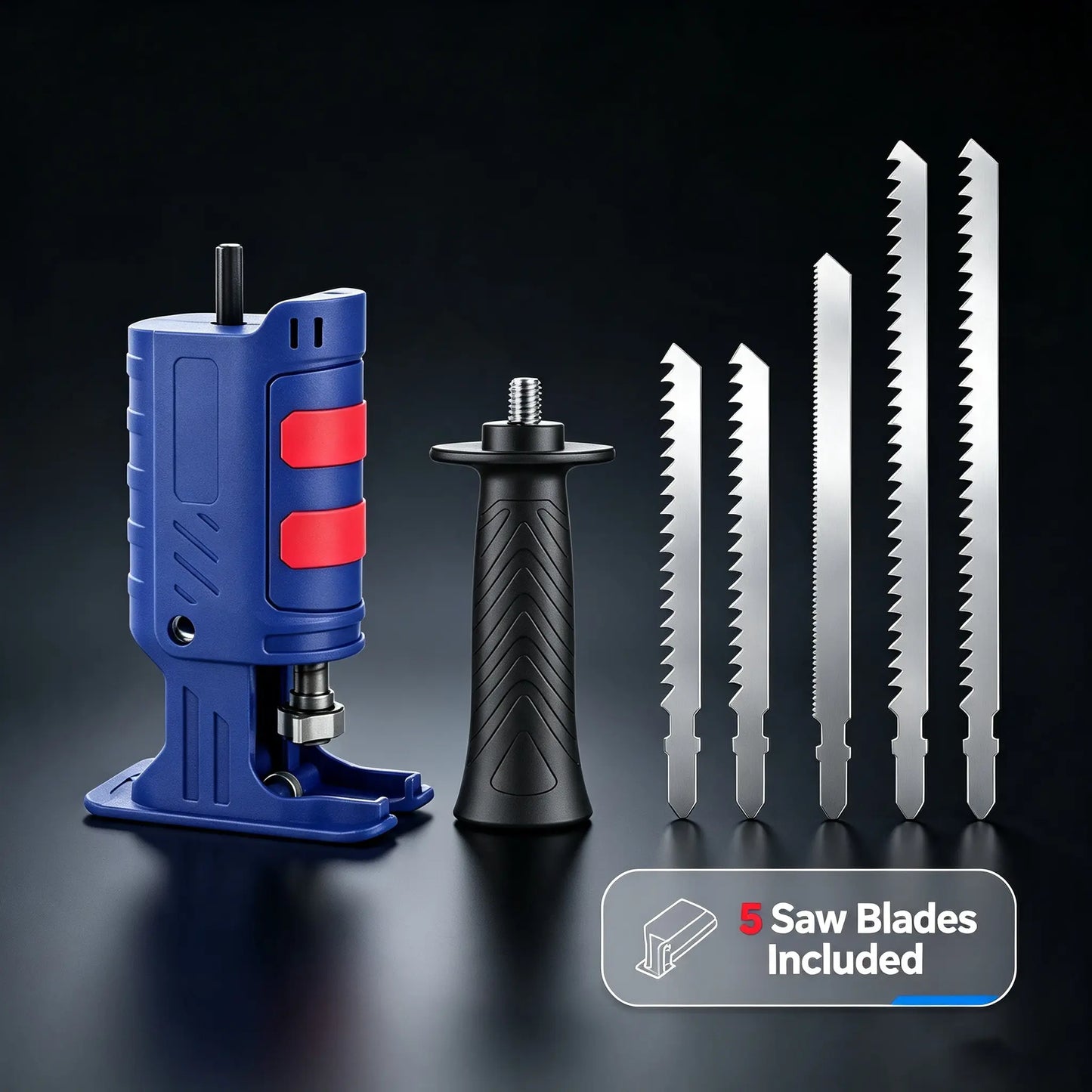 Drill to Reciprocating Saw Adapter, Electric Drill Conversion Attachment with 5 Saw Blades