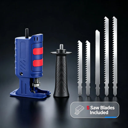 Drill to Reciprocating Saw Adapter, Electric Drill Conversion Attachment with 5 Saw Blades
