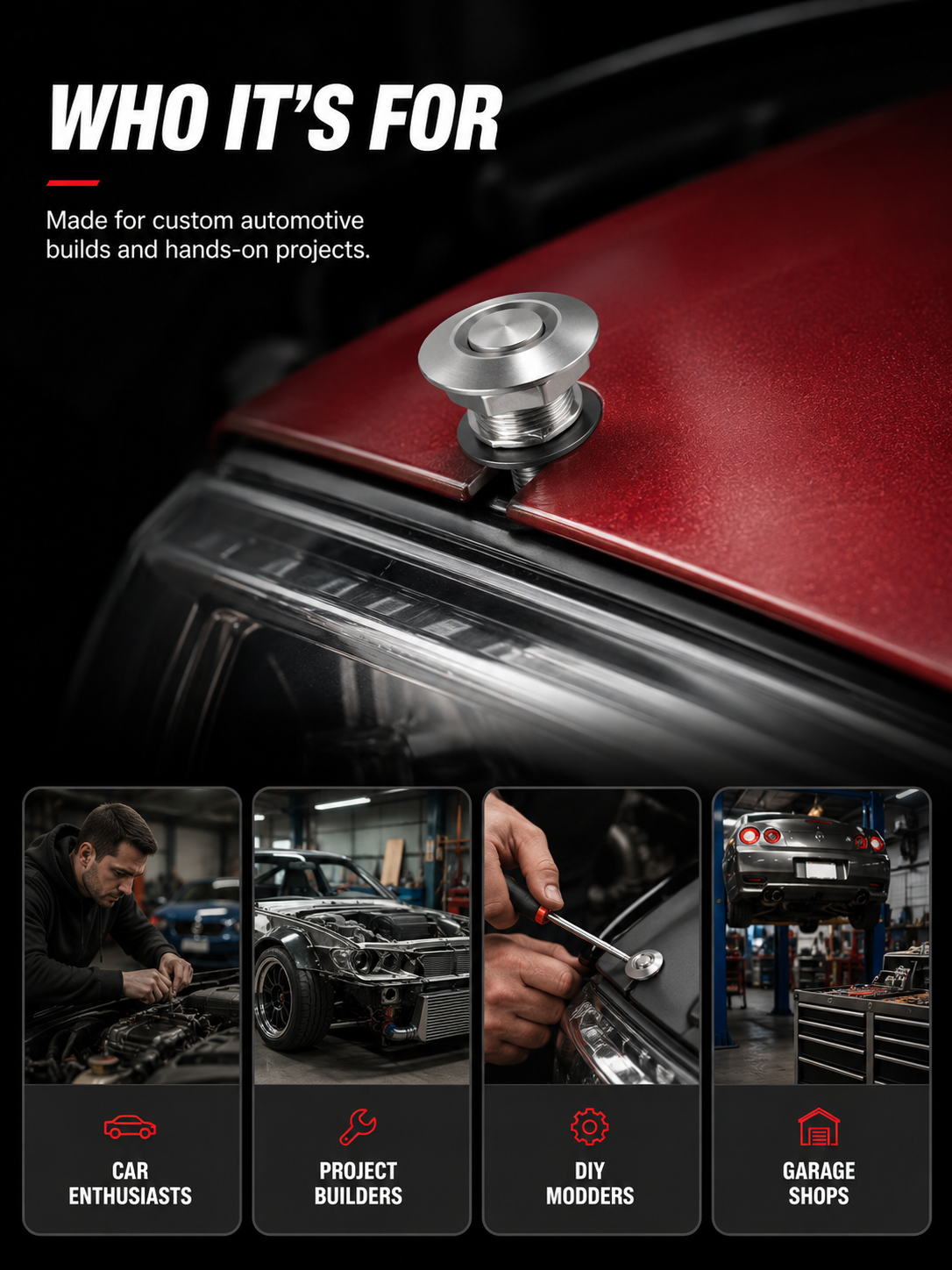 ⚙️Push-Button Quick-Release Hood Latch