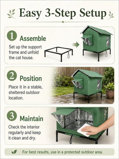 🐱 Elevated Outdoor Cat House