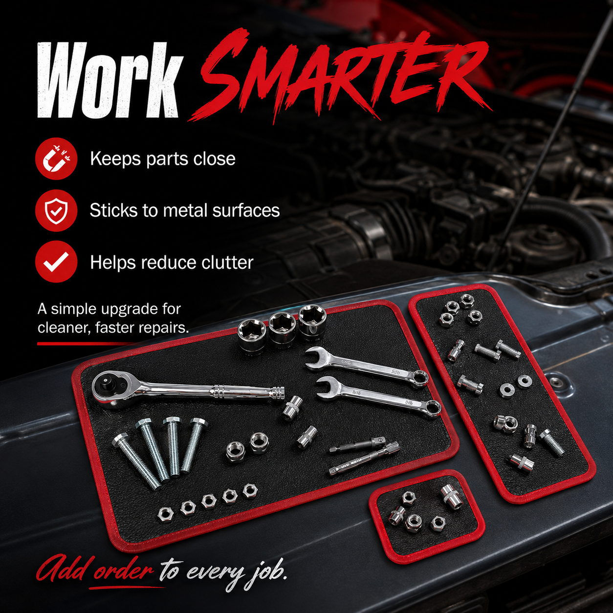 🔧 Flexible Magnetic Tool Holder Mat Set