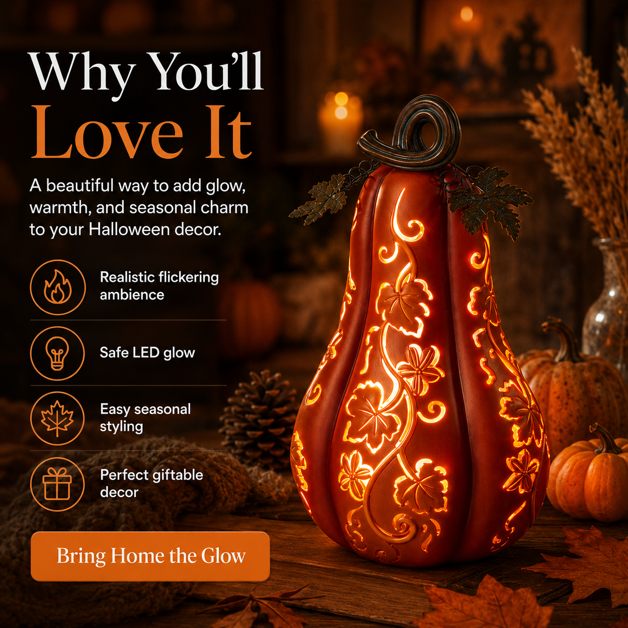 🎃Light-Up Halloween Gourd Decoration