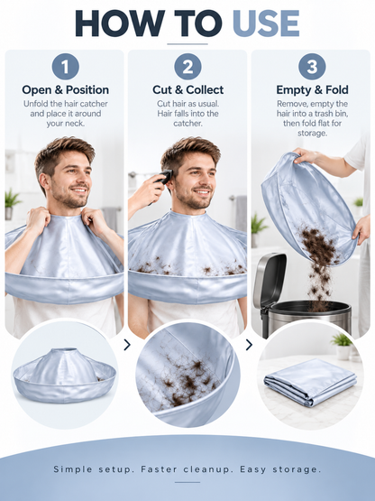 ✂️ Haircut Cape with Catcher – Adjustable Hair Cutting Umbrella for Home & Salon