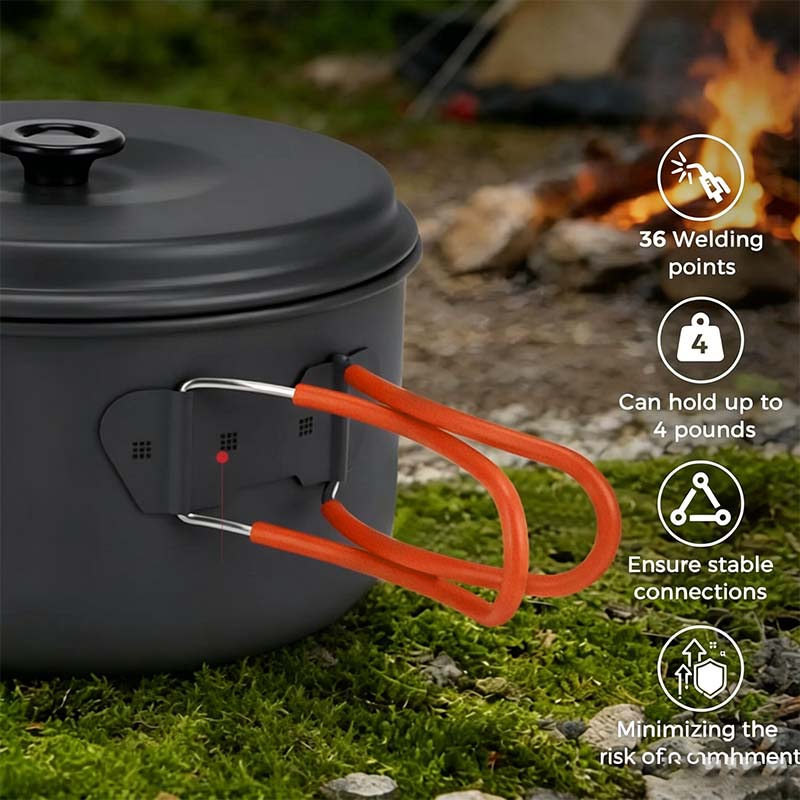 🔥HOT SALE 49% OFF🍳2026 Pro Outdoor Camping Cookware: 3-in-1 Ultra-Light Pots, Pans & Kettle Set! 🏕️🛒