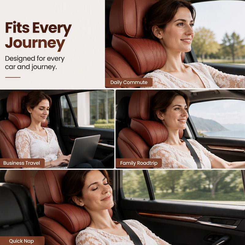 🚗Relieve Driving Fatigue! Universal Memory Foam CarHeadrest Neck Pillow,Ergonomic Support AutoNeck Cushion for Long Road Trips