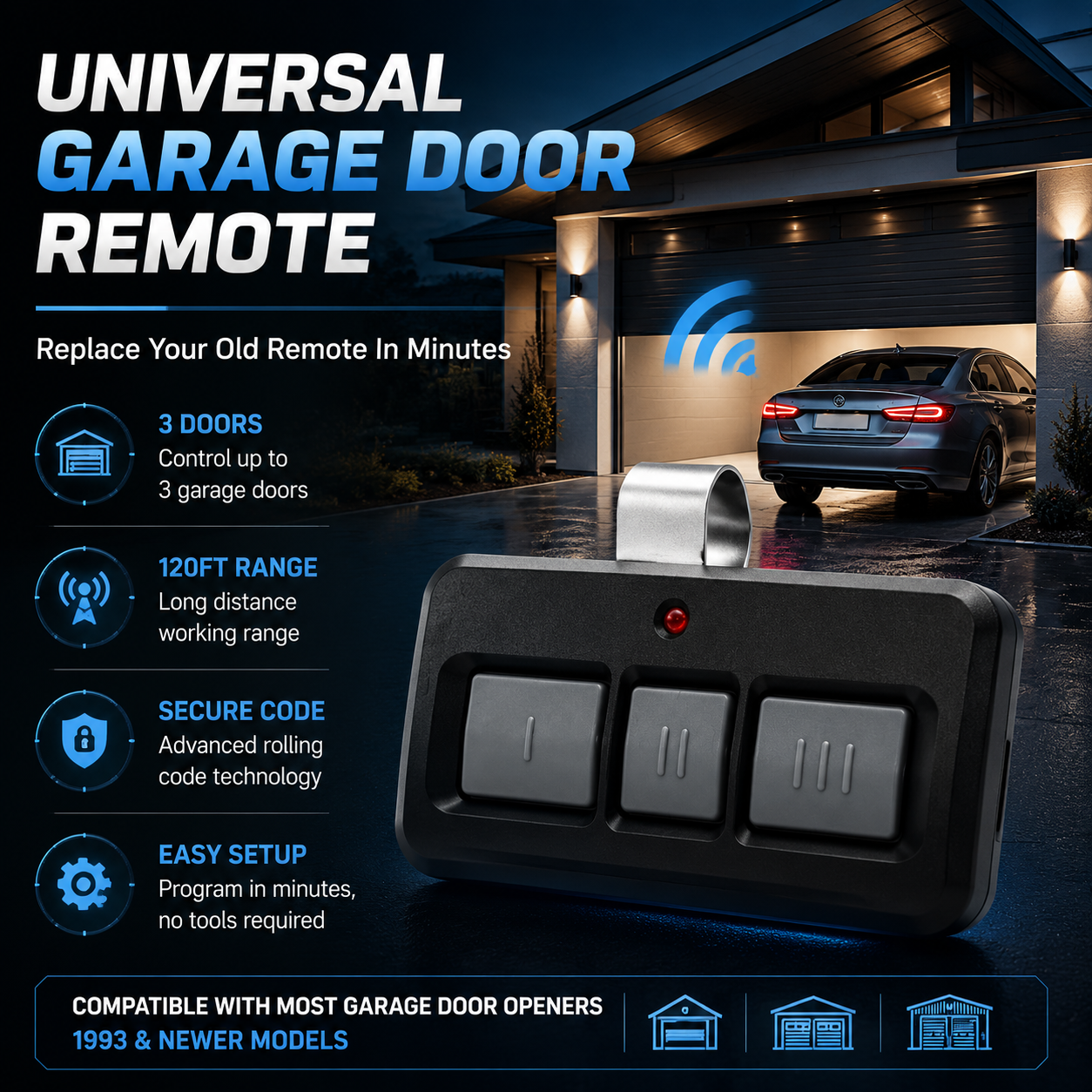🏠 Smart Garage Remote For Home – Easy Wireless Door Opener Control