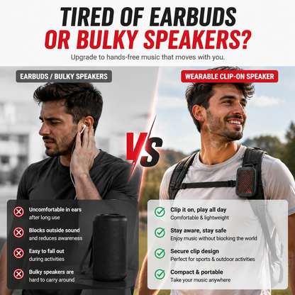 🏃 Outdoor Clip-On Bluetooth Speaker | Waterproof Speaker for Running & Cycling