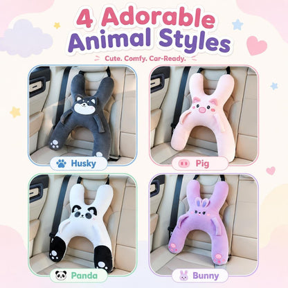 🐷 Cozy Car Neck Pillow for Kids 💖